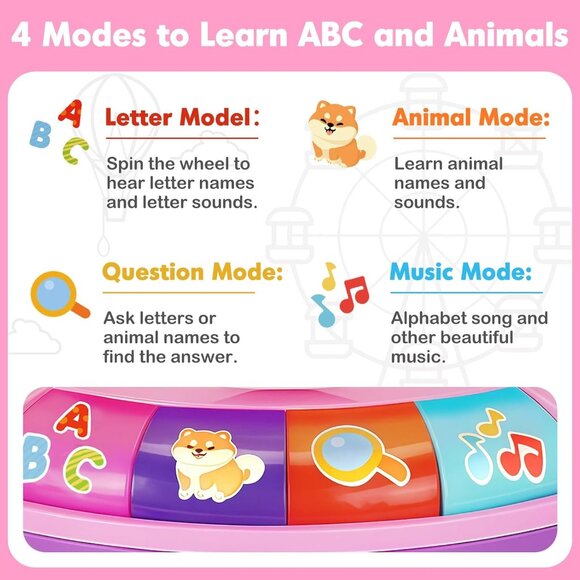 Interactive Spin and Sing Musical Toys for Toddler 12-18 Months - Picture 4 of 4